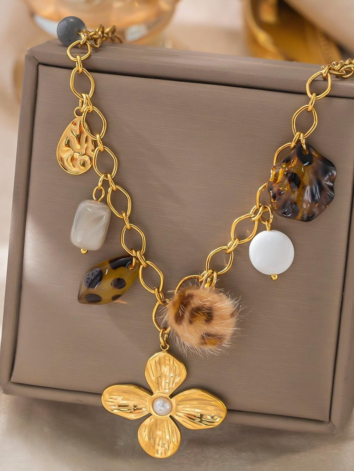 Boho Chic Statement Charm Necklace