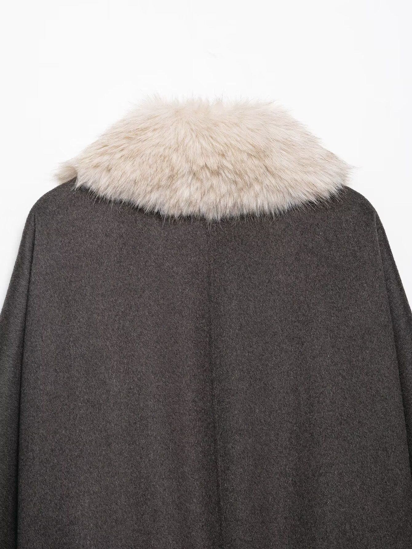 Cozy Faux Fur Collar Wool Coat