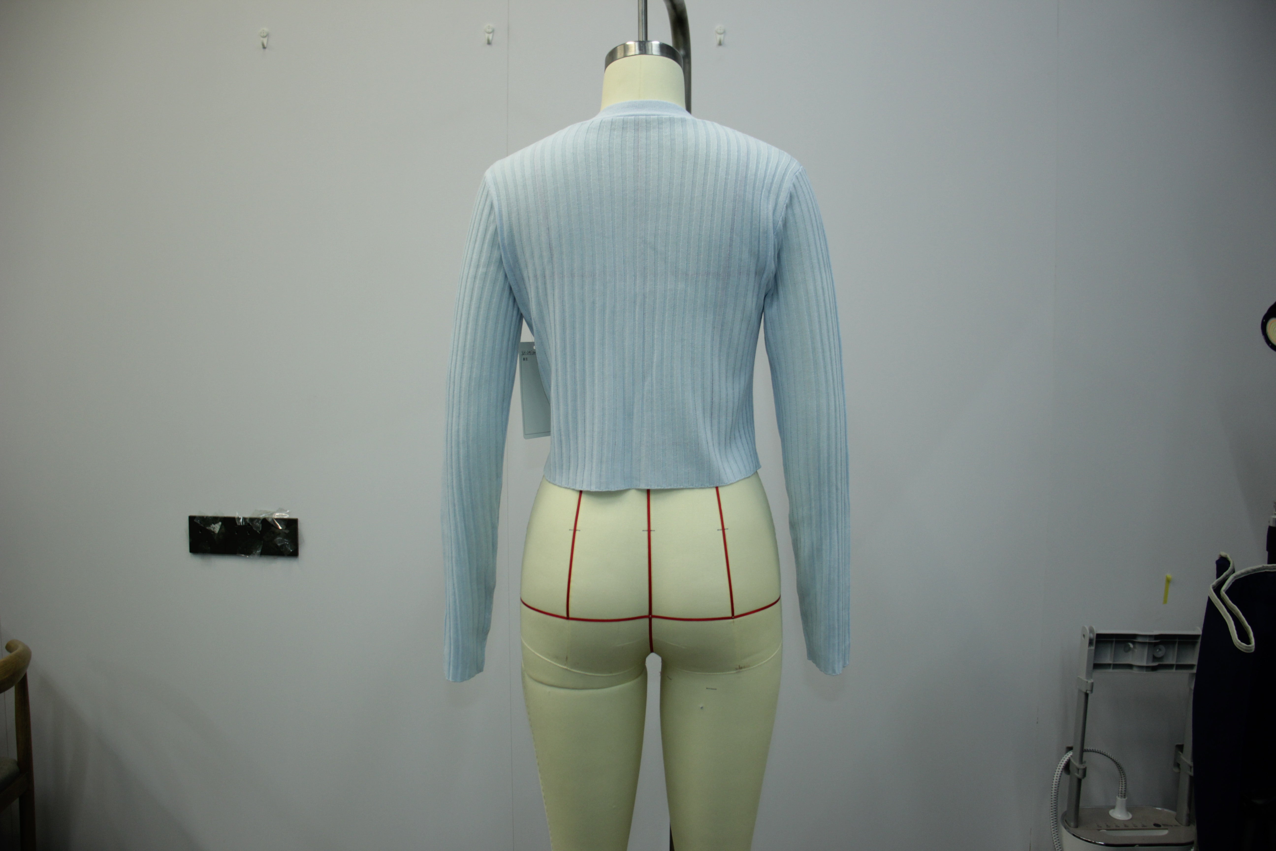 Cropped Ribbed Knit Cardigan Sweater