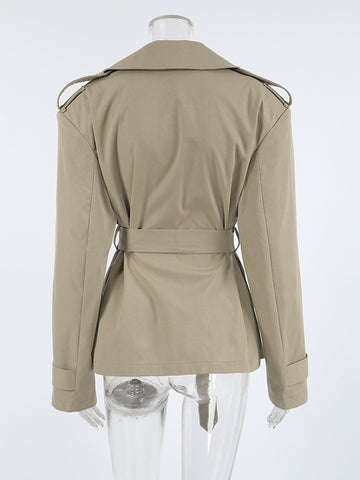 Oversized Cropped Trench Coat Jacket