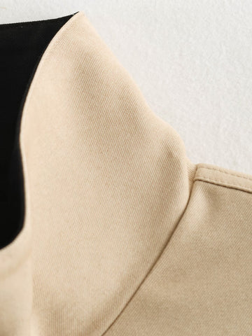 Oversized Colorblock Zip Up Jacket