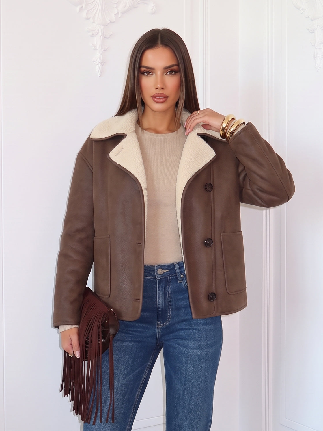 Cozy Faux Shearling Lined Jacket