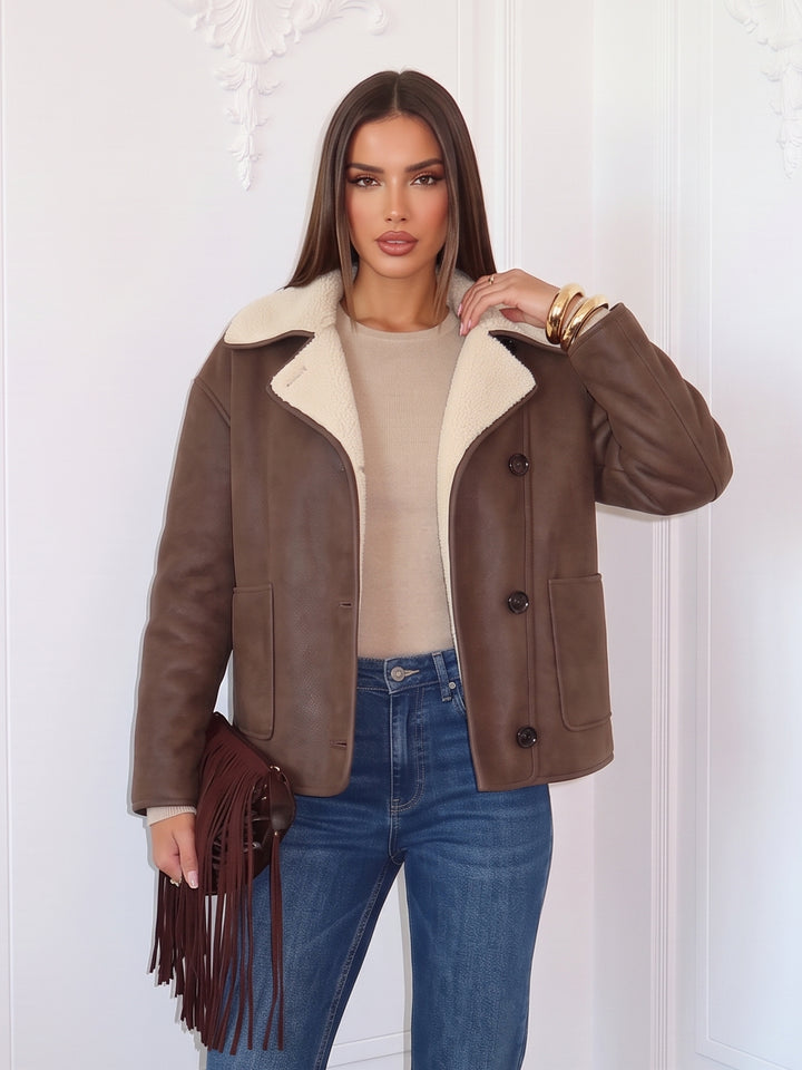 Cozy Faux Shearling Lined Jacket