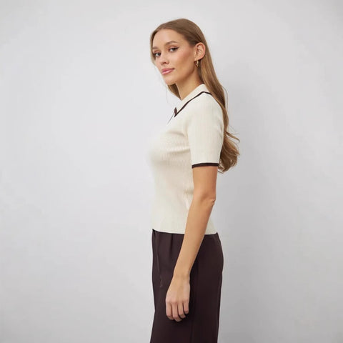Short Sleeve Color-Blocked Casual Polo Shirt