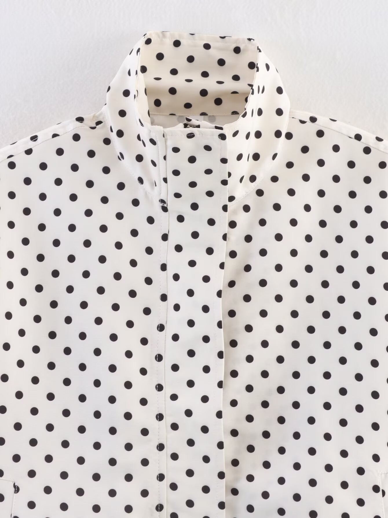 Polka Dot Cropped Drawstring Jacket