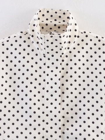 Polka Dot Cropped Drawstring Jacket