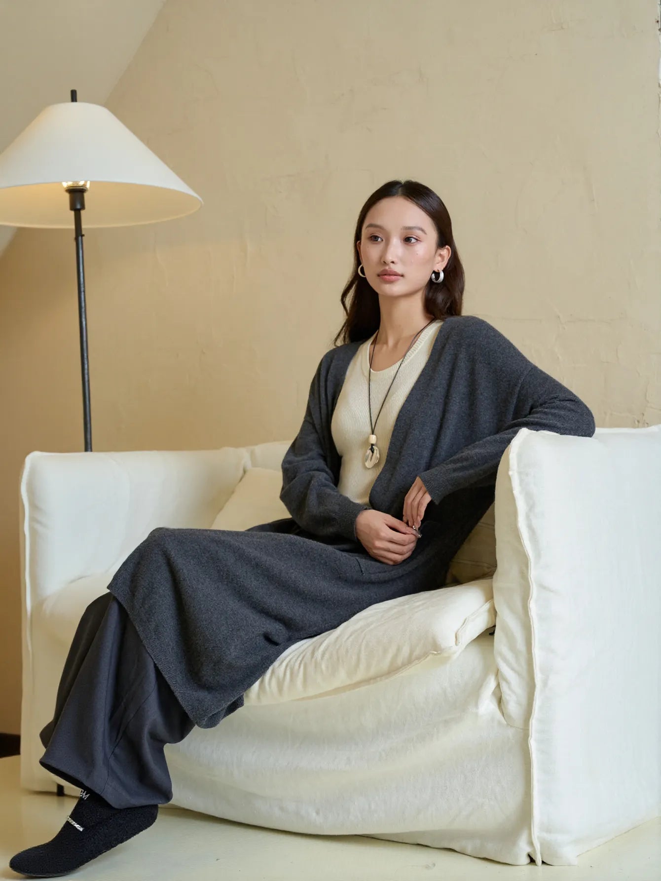 Soft Longline Open Front Cardigan