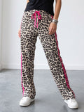 Leopard Print Side Stripe Jogger Pants