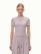 Slim Fit Ribbed Crewneck T Shirt