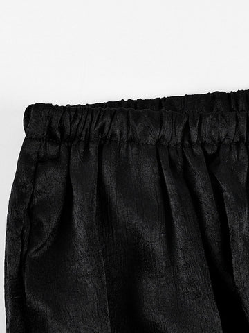 Shimmering High Waisted Cuffed Pants