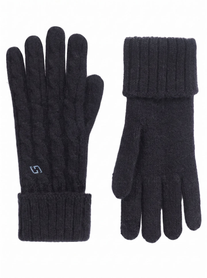 Fleece-lined Cozy Cable Knit Winter Gloves