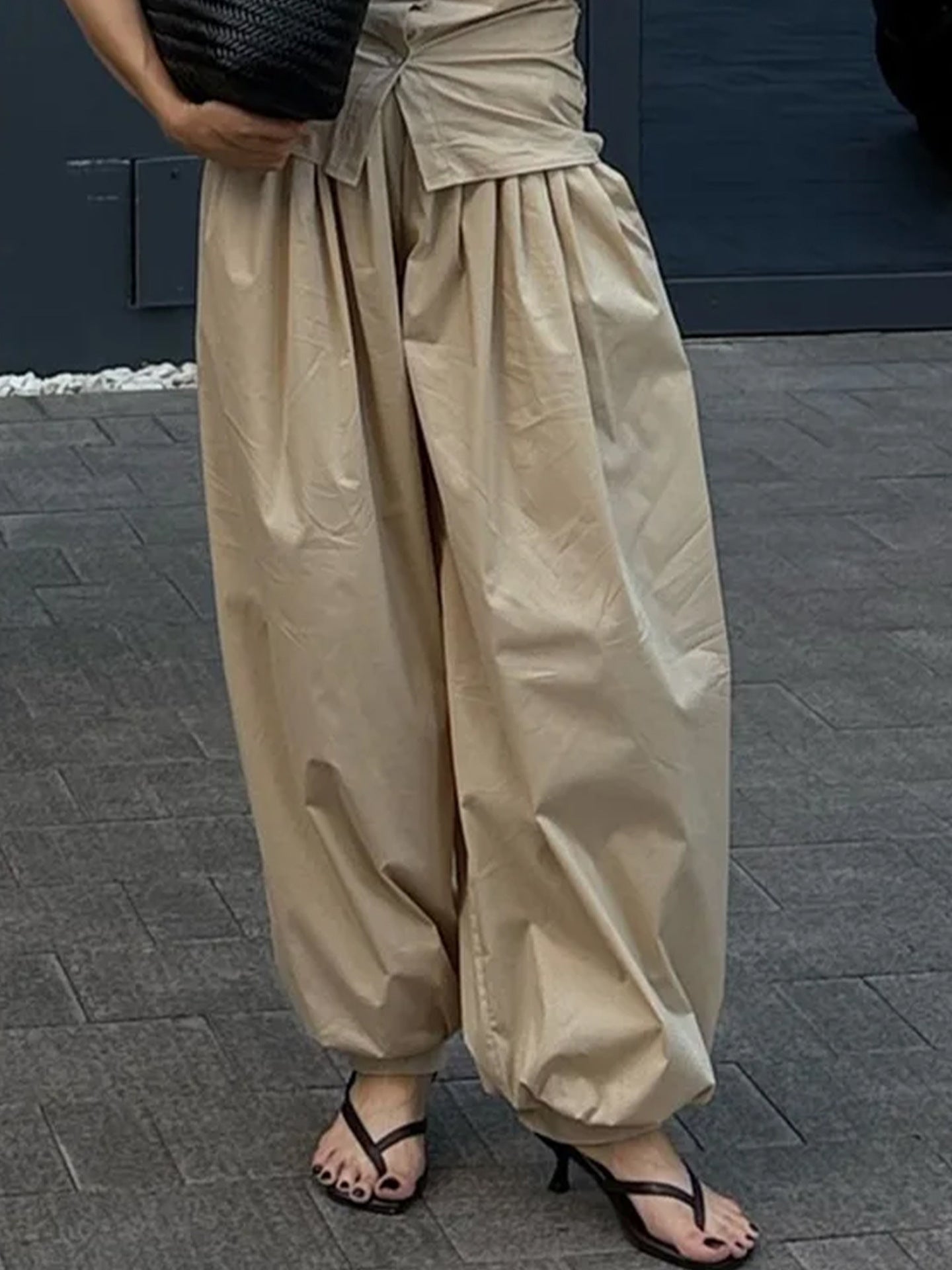 High Waisted Pleated Balloon Pants