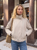 Oversized Stand Collar Belted Utility Jacket