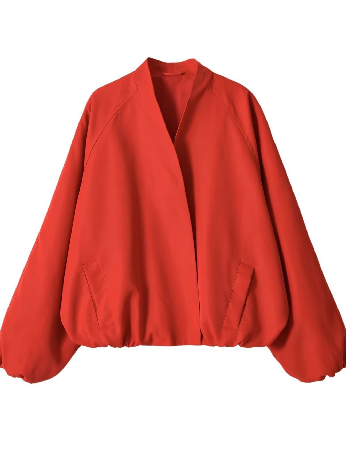 Minimalist Oversized Red Bomber Jacket