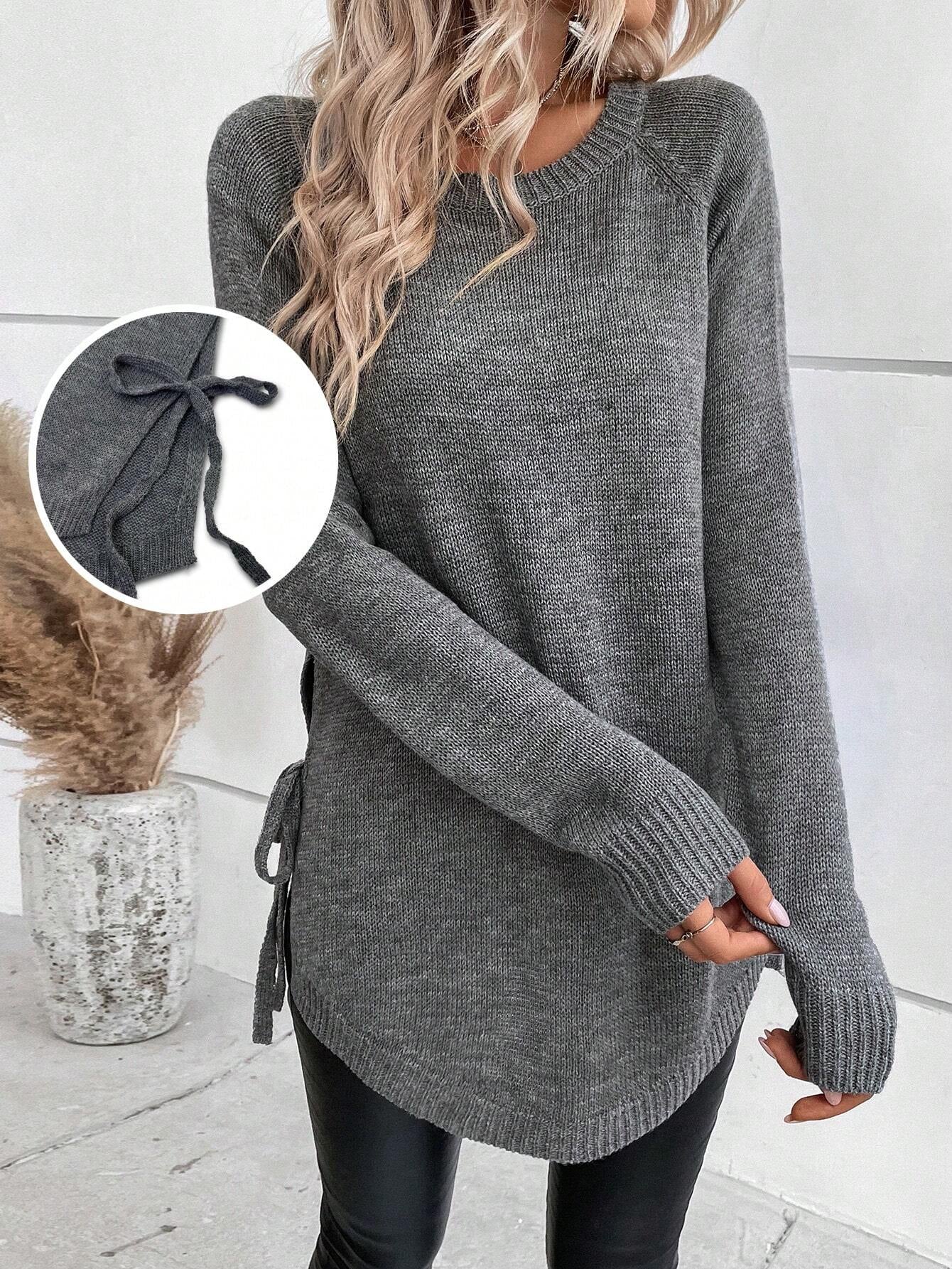 Cozy Side Tie Knit Sweater