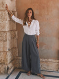 High Waisted Wide Leg Trousers