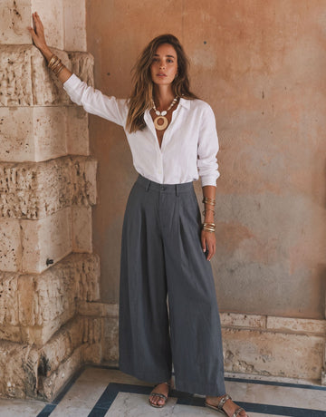 High Waisted Wide Leg Trousers