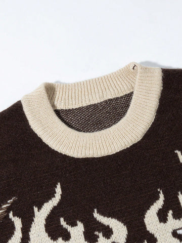 Distressed Graphic Grunge Oversized Sweater