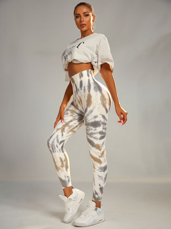 High Waisted Tie Dye Seamless Leggings