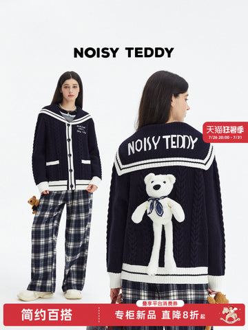 Cute Teddy Bear Sailor Cardigan