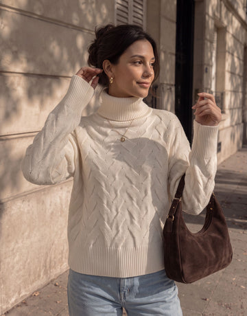 Cozy Chunky Cable Knit Turtleneck Sweater