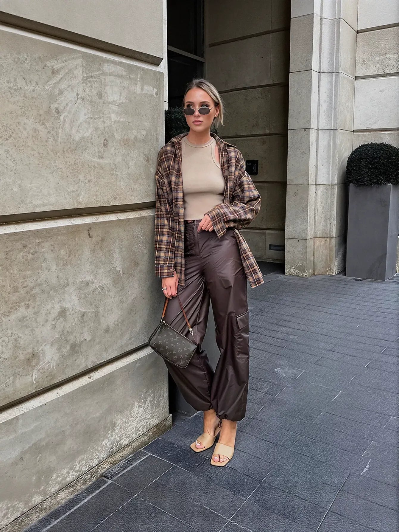 Oversized Plaid Button Down Shirt