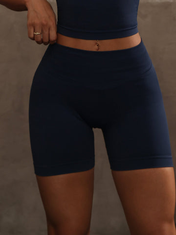 High-Waisted Seamless Workout Yoga Shorts-Multicolor