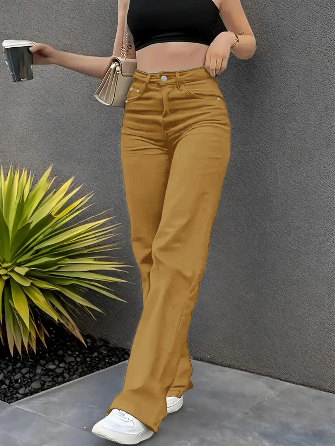 High Waisted Straight Leg Jeans