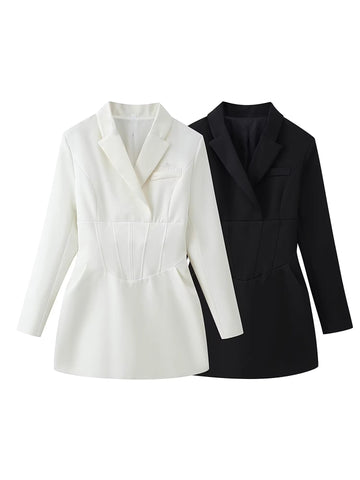 Corset Waist Blazer Mini Dress