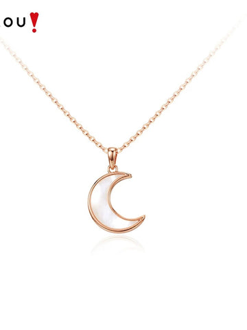 Dainty Mother Of Pearl Moon Necklace