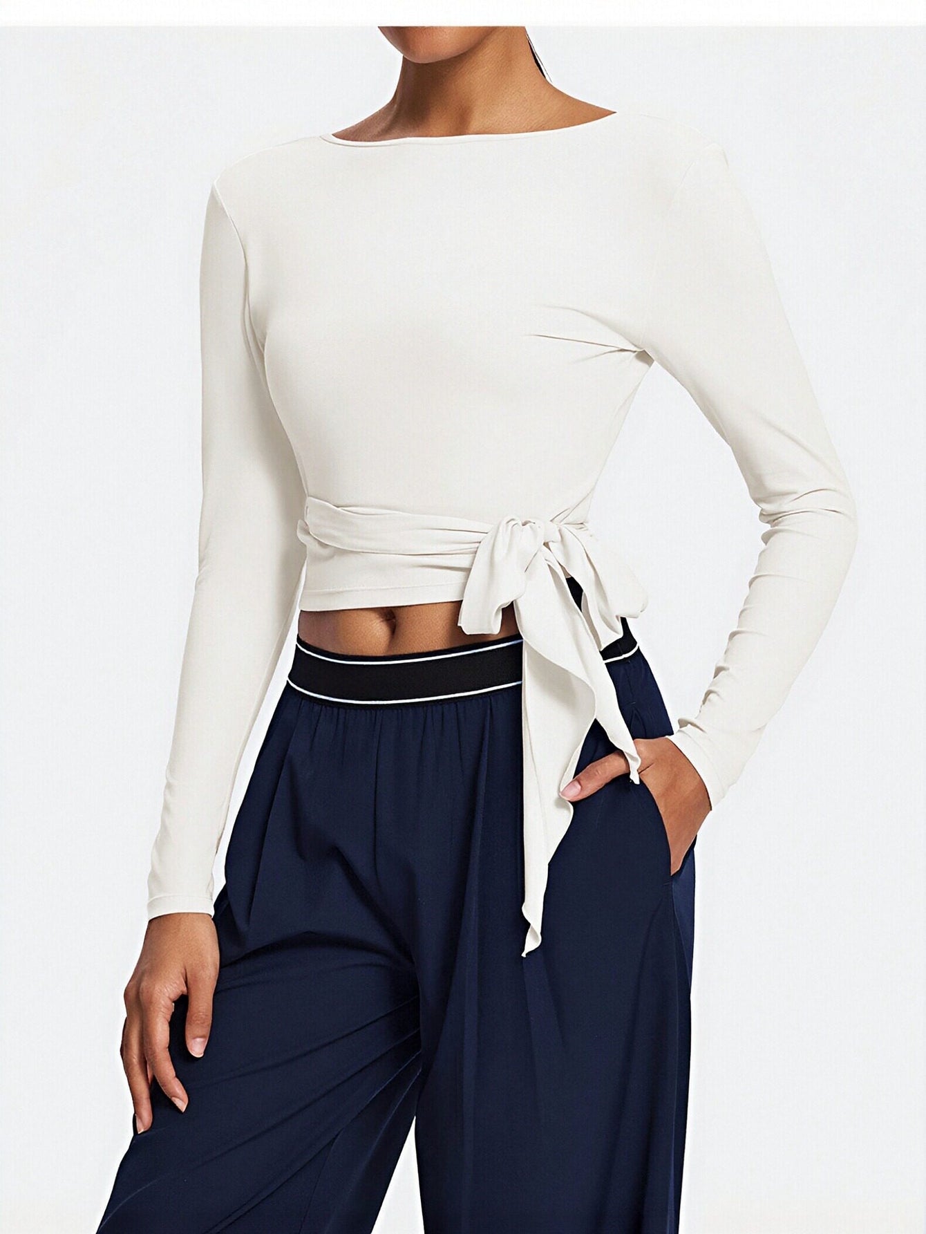 Cropped Lightweight Wrap Active Jacket