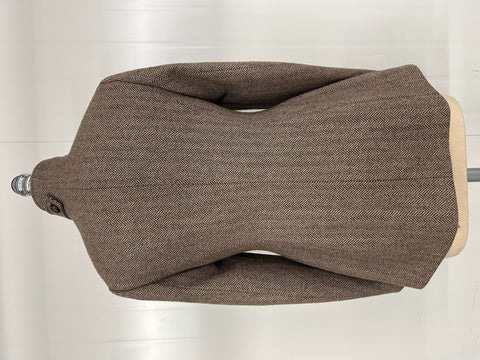Tailored Herringbone Stand Collar Utility Jacket