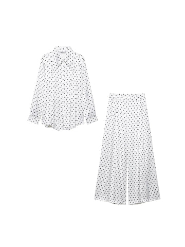 Vintage Polka Dot Wide Leg Pant Set