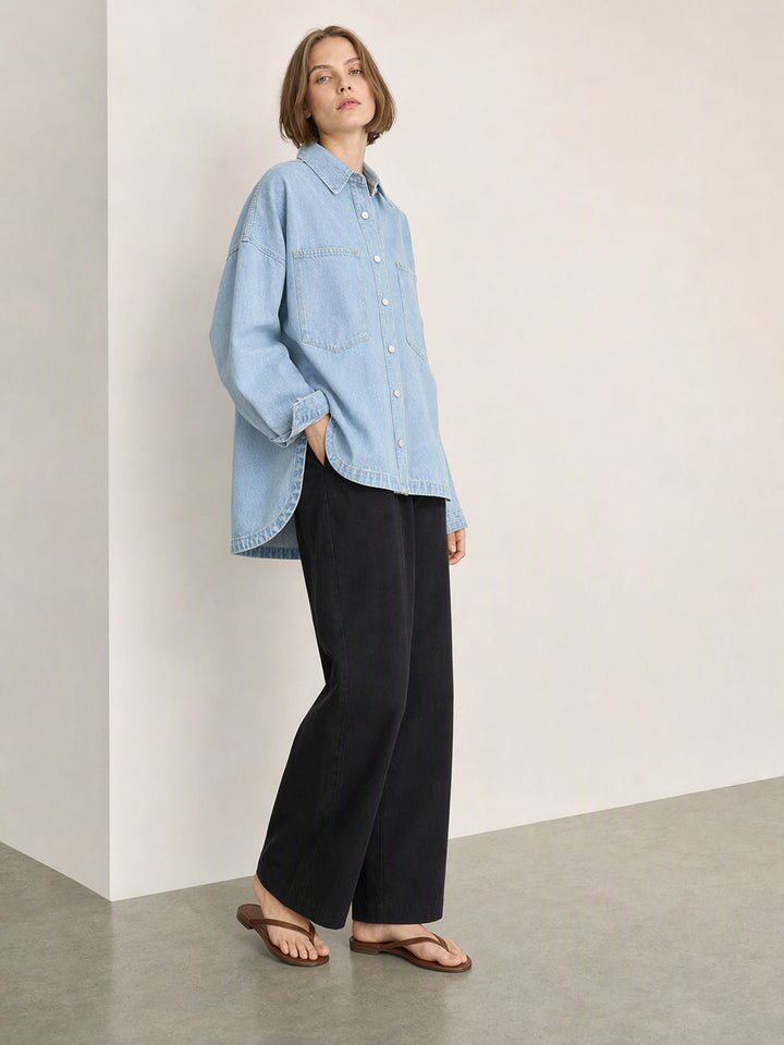 Oversized Light Wash Denim Jacket