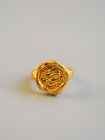 Textured Gold Organic Statement Ring