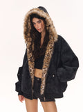 Reversible Leopard Print Faux Fur Jacket