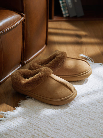Plush Cushioned Faux Suede Slippers