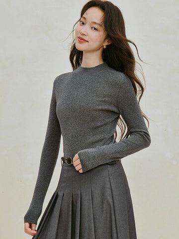 Soft Ribbed Wool Blend Pullover