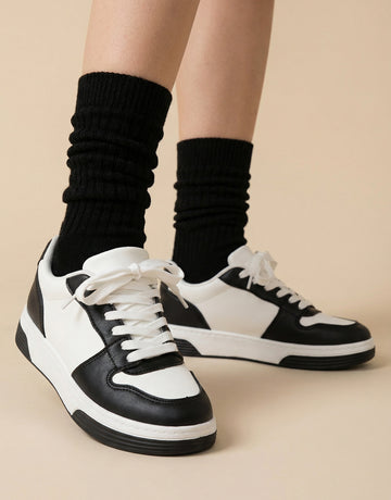 Minimalist Upper Color Block Casual Shoes