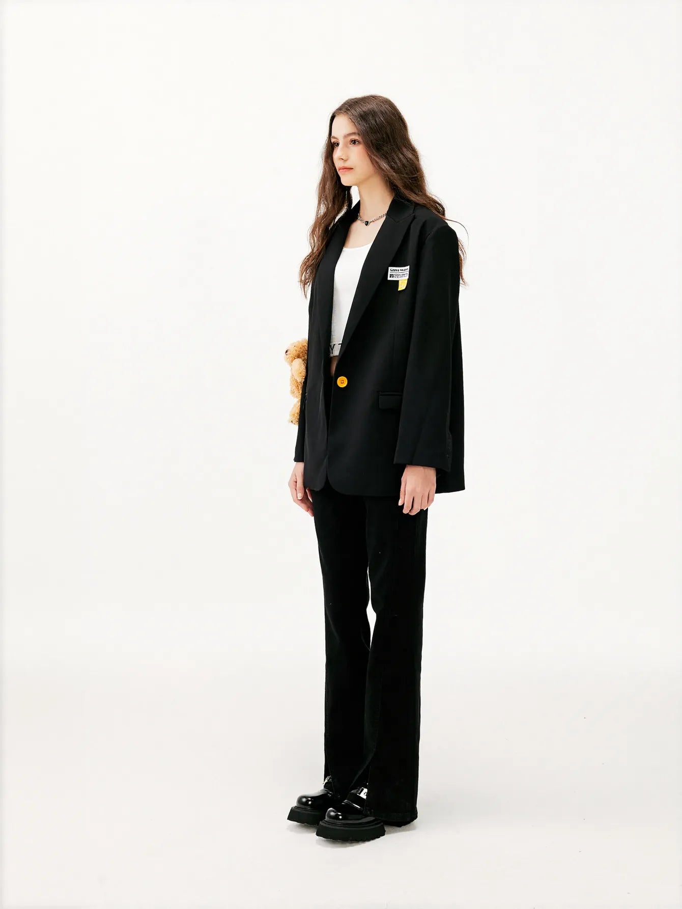 Oversized Graphic Embellished Blazer Jacket
