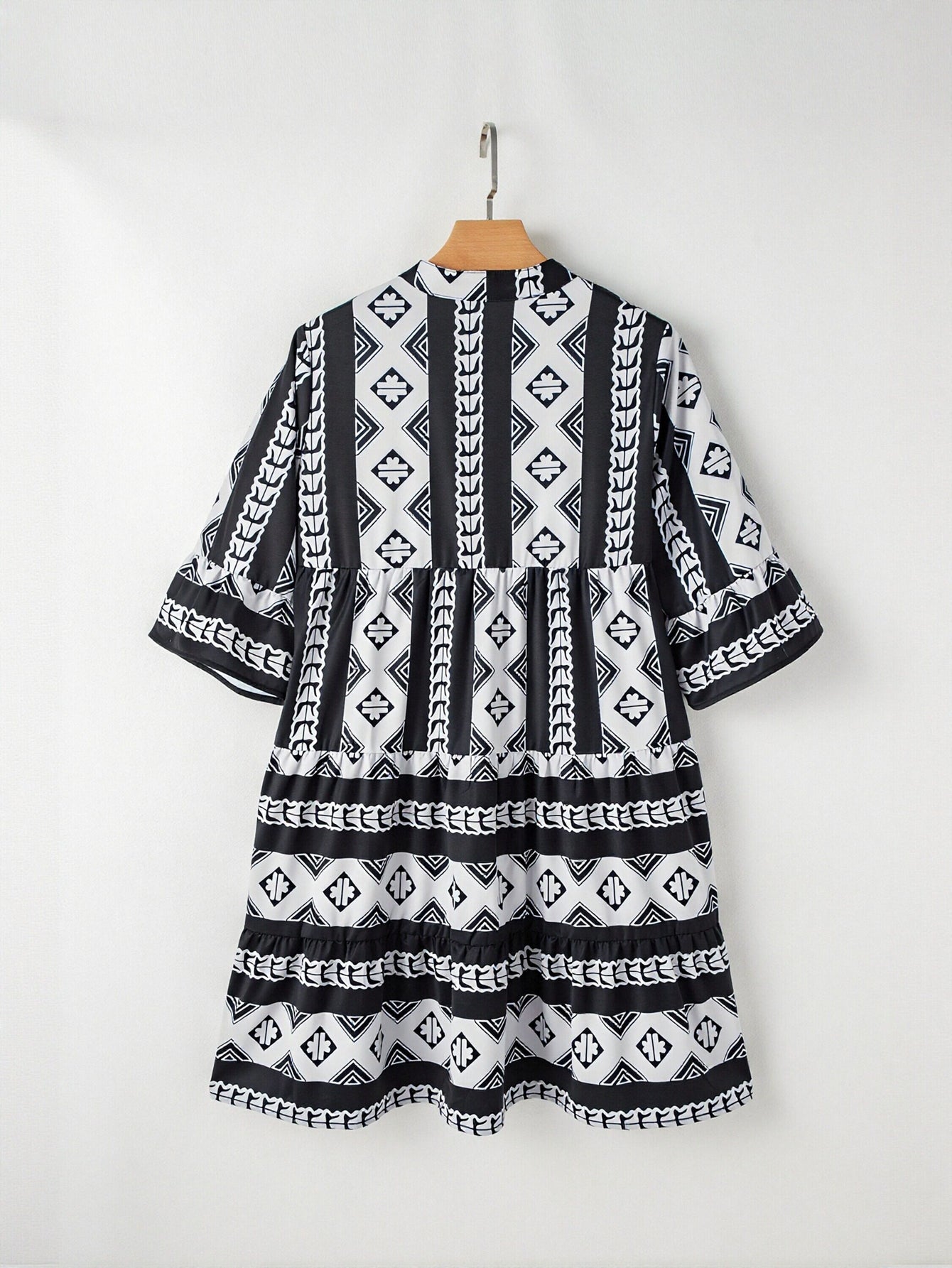 Bohemian Printed Tiered Mini Dress
