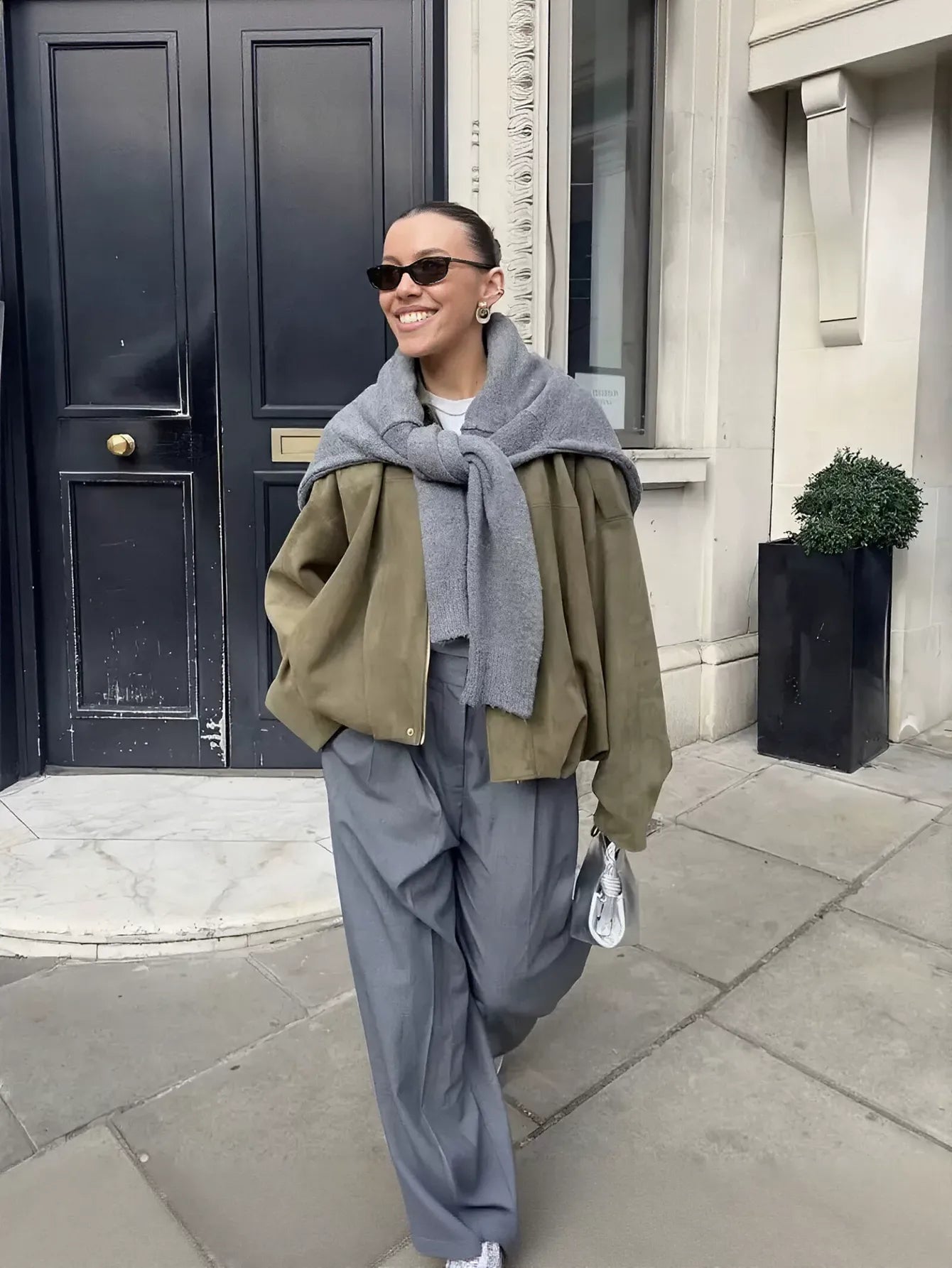 Oversized Suede Bubble Hem Jacket