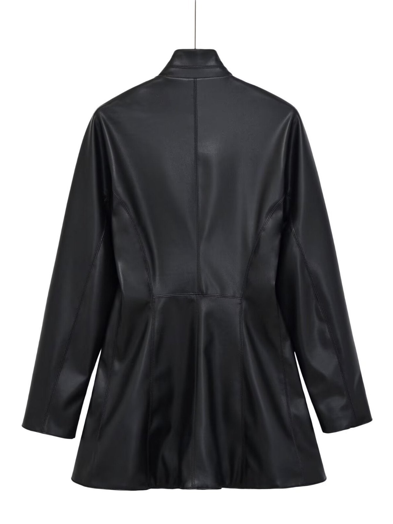 Tailored Faux Leather Blazer Jacket
