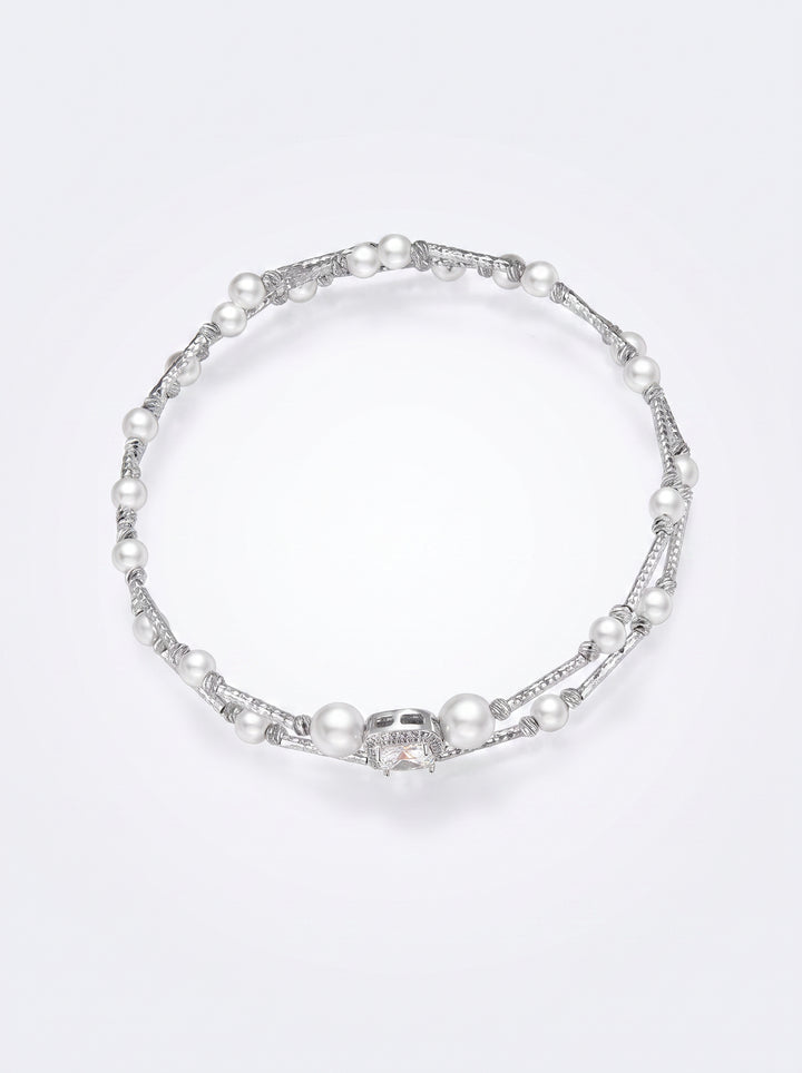 Elegant Pearl Crystal Wrap Bracelet