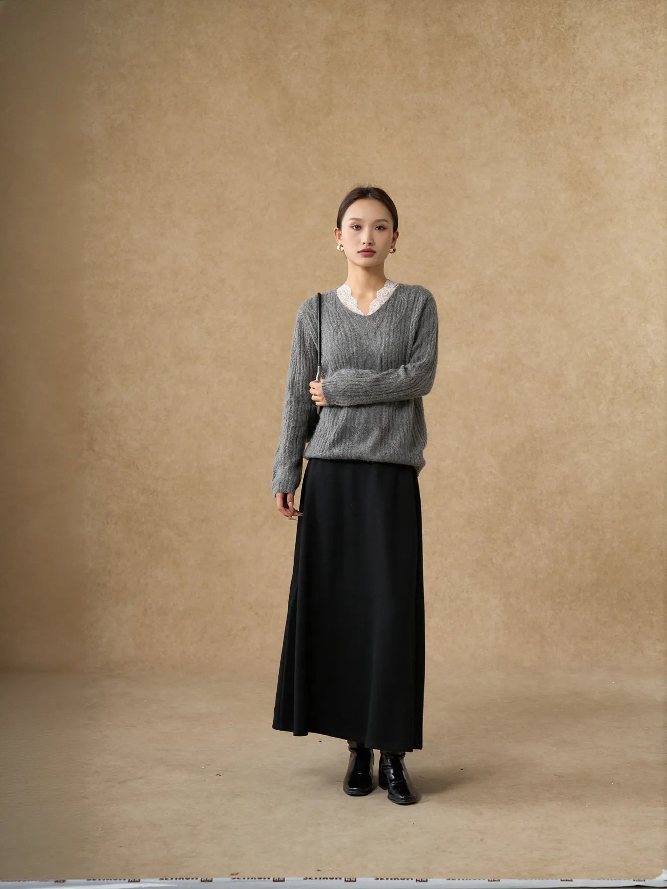 Cozy Textured V Neck Sweater