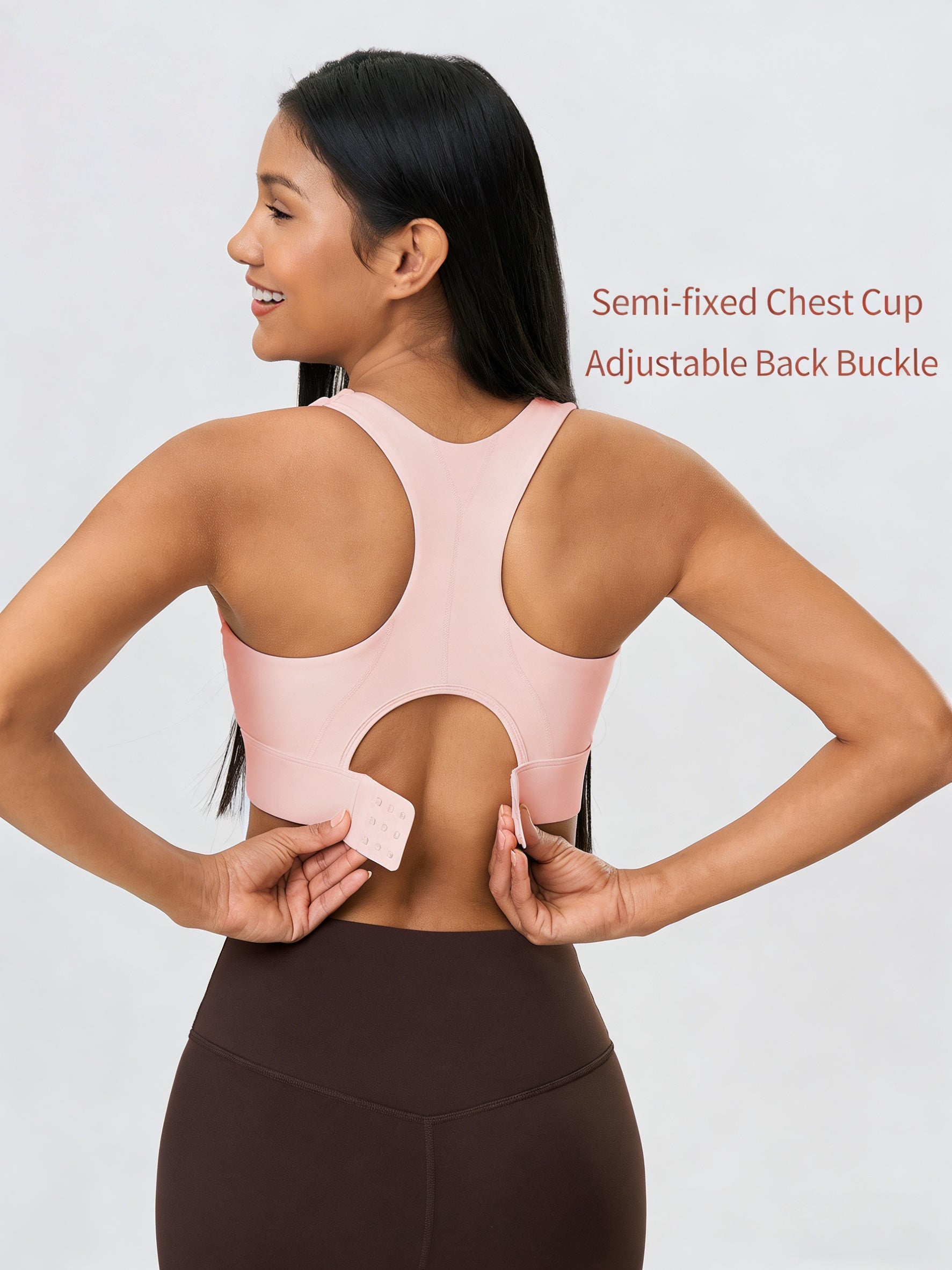 Semi-Fixed Cup Hook-Back Adjustable Fit Sports Vest-Multicolor