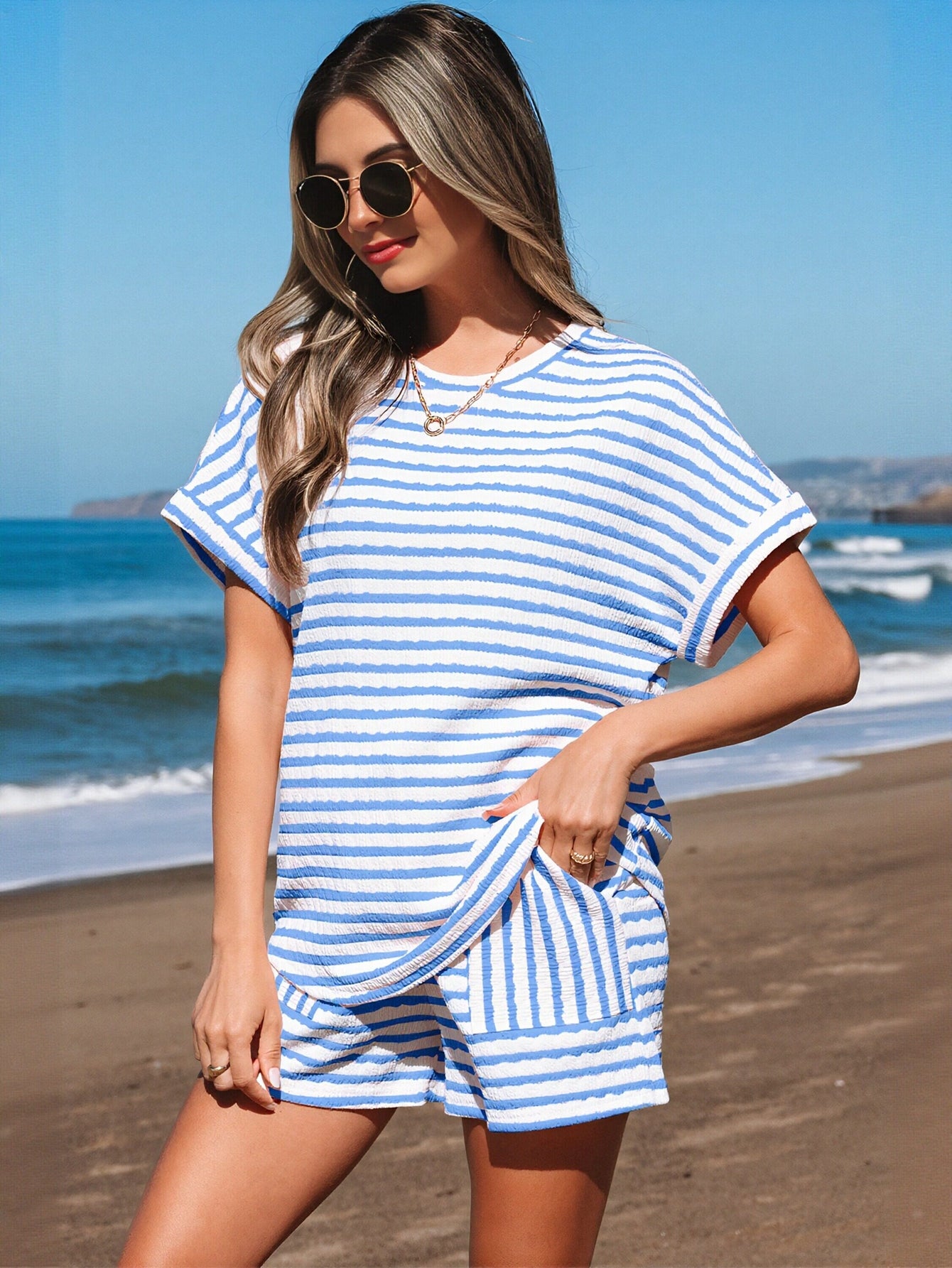 Relaxed Fit Pocket Detail Short Set