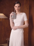 Elegant Embellished Sheer Knit Pullover