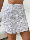 Sparkly High Waisted Sequin Mini Skirt