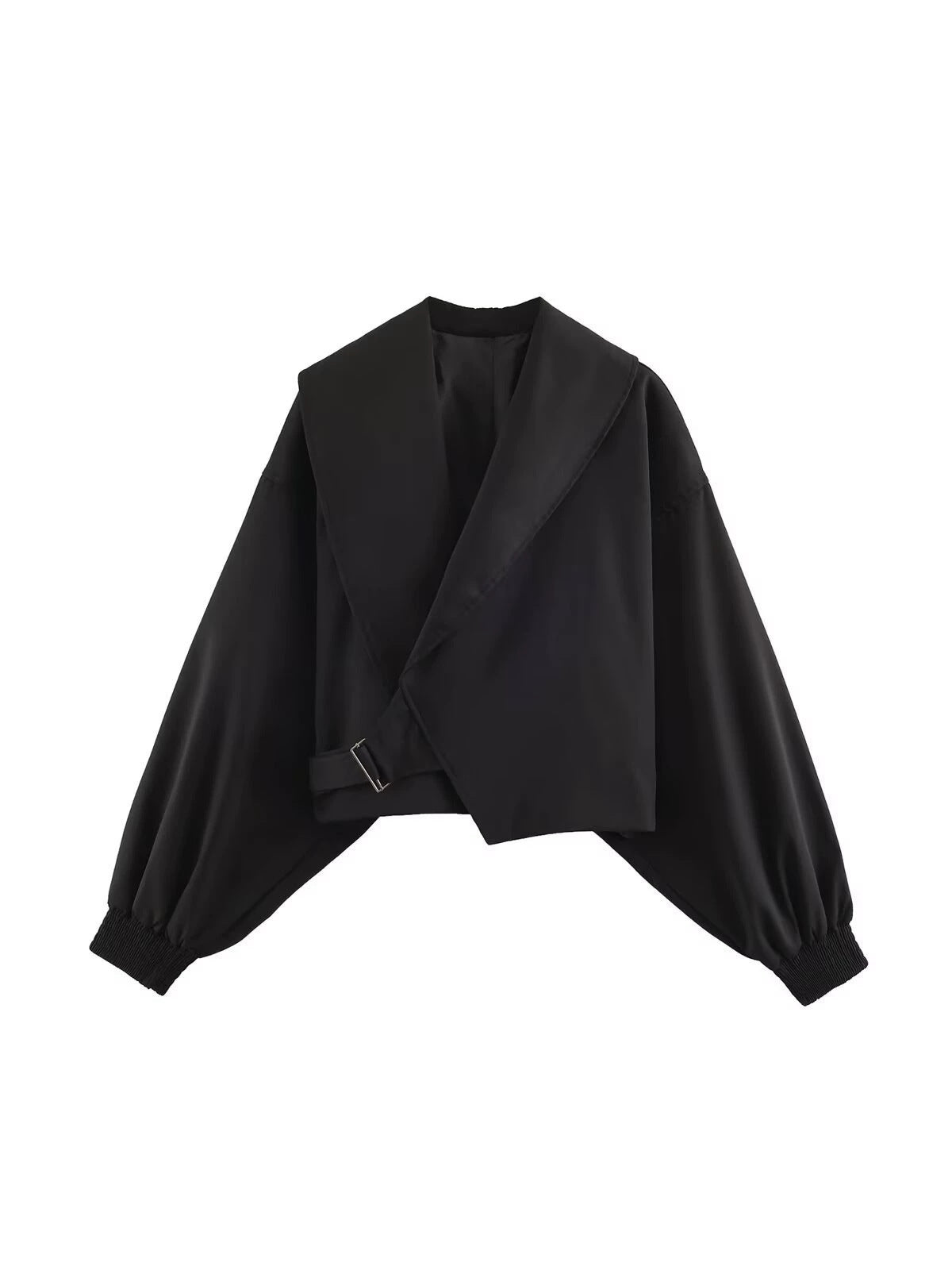 Oversized Buckled Crop Jacket
